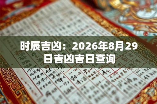 时辰吉凶:2026年8月29日吉凶吉日查询 时辰吉凶:2026年8月29日吉凶吉日查询