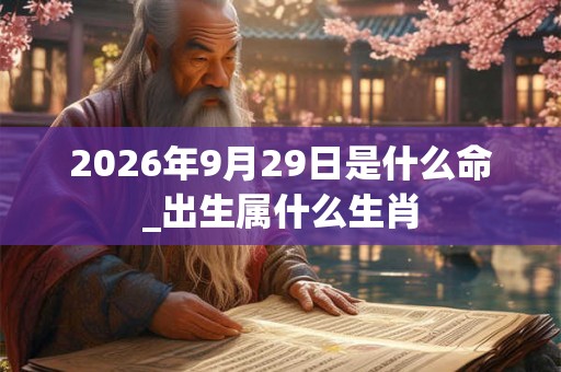 2026年9月29日是什么命_出生属什么生肖