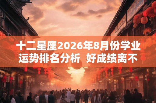 十二星座2026年8月份学业运势排名分析  好成绩离不开努力