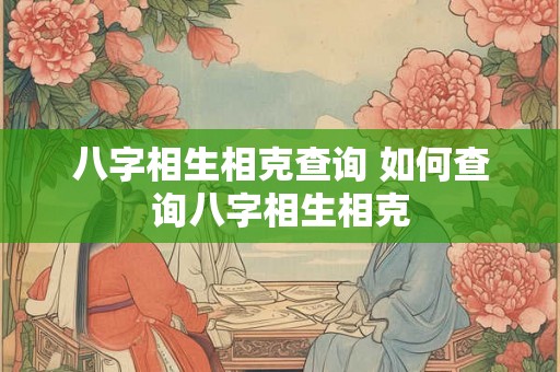 八字相生相克查询 如何查询八字相生相克 八字相生相克查询 如何查询八字相生相克