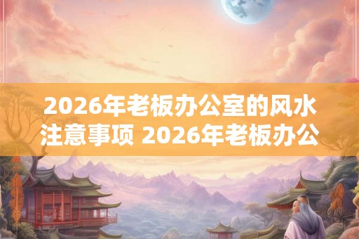 2026年老板办公室的风水注意事项 2026年老板办公室应注意哪些风水