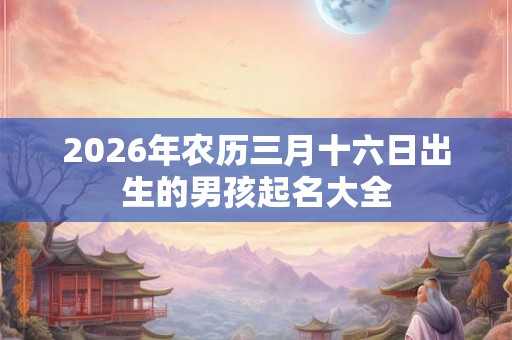 2026年农历三月十六日出生的男孩起名大全 2026年农历三月十六日出生的男孩起名大全