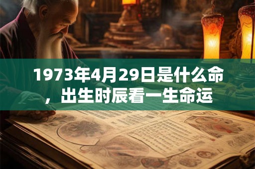 1973年4月29日是什么命，出生时辰看一生命运