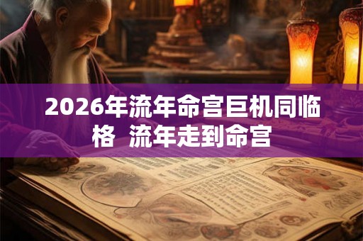 2026年流年命宫巨机同临格  流年走到命宫
