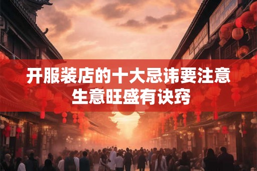 开服装店的十大忌讳要注意 生意旺盛有诀窍 开服装店的十大忌讳要注意 生意旺盛有诀窍