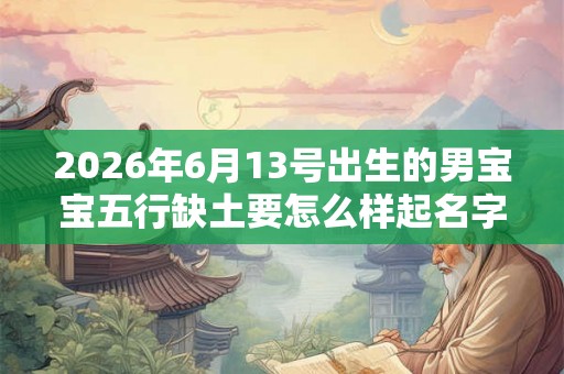 2026年6月13号出生的男宝宝五行缺土要怎么样起名字
