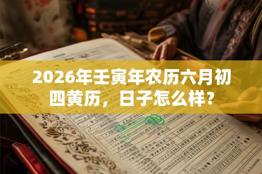 2026年壬寅年农历六月初四黄历，日子怎么样？