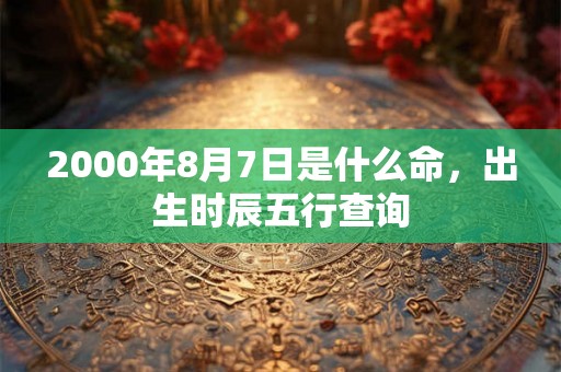 2000年8月7日是什么命，出生时辰五行查询