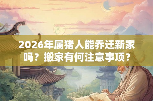 2026年属猪人能乔迁新家吗?搬家有何注意事项? 2026年属猪人能乔迁新家吗?搬家有何注意事项?