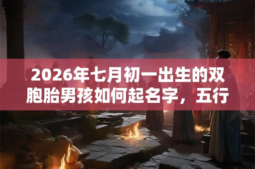 2026年七月初一出生的双胞胎男孩如何起名字，五行属什么？