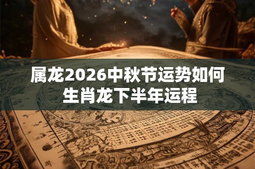 属龙2026中秋节运势如何 生肖龙下半年运程 属龙2026中秋节运势如何 生肖龙下半年运程