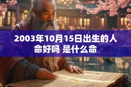2003年10月15日出生的人命好吗 是什么命