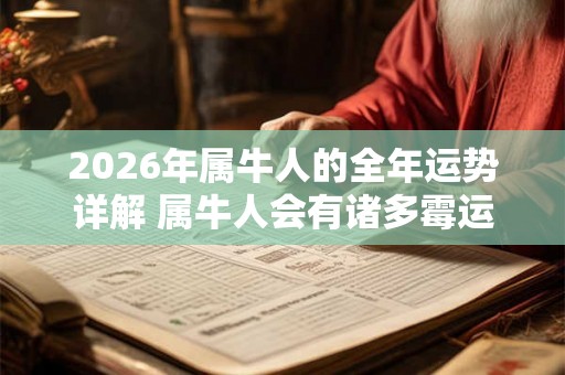 2026年属牛人的全年运势详解 属牛人会有诸多霉运