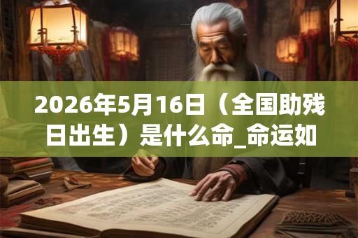 2026年5月16日（全国助残日出生）是什么命_命运如何