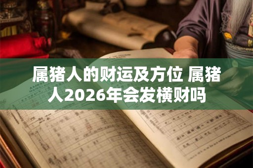 属猪人的财运及方位 属猪人2026年会发横财吗