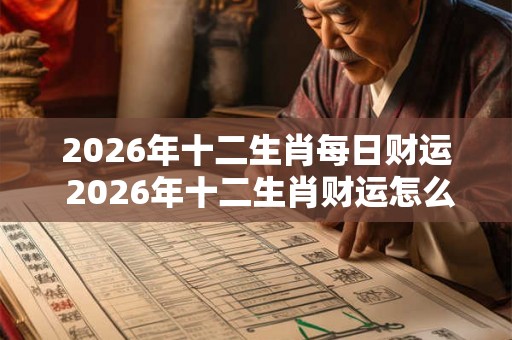 2026年十二生肖每日财运 2026年十二生肖财运怎么样
