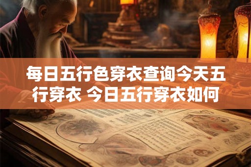 每日五行色穿衣查询今天五行穿衣 今日五行穿衣如何