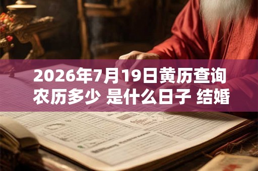 2026年7月19日黄历查询 农历多少 是什么日子 结婚吉时