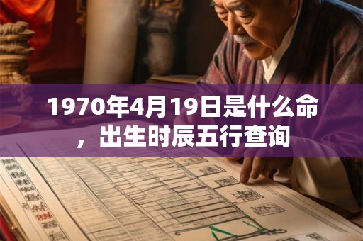 1970年4月19日是什么命，出生时辰五行查询