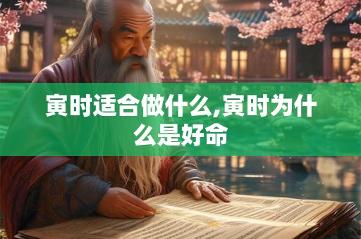 寅时适合做什么,寅时为什么是好命