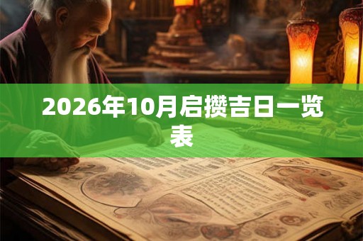2026年10月启攒吉日一览表