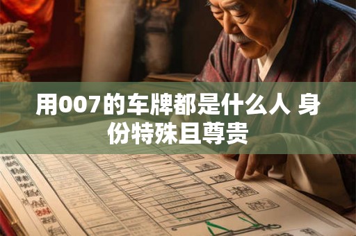 用007的车牌都是什么人 身份特殊且尊贵