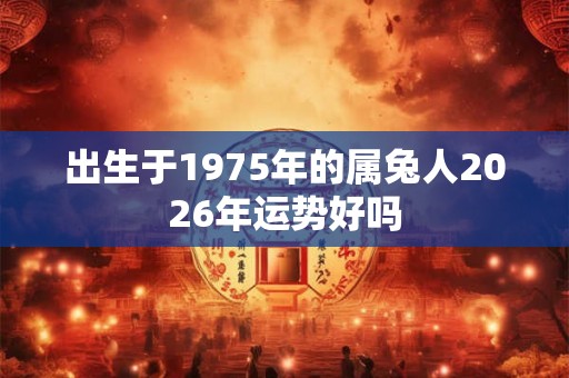 出生于1975年的属兔人2026年运势好吗