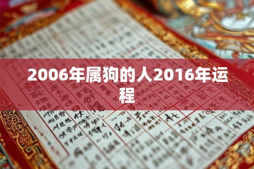 2006年属狗的人2016年运程 2006年属狗的人2016年运程