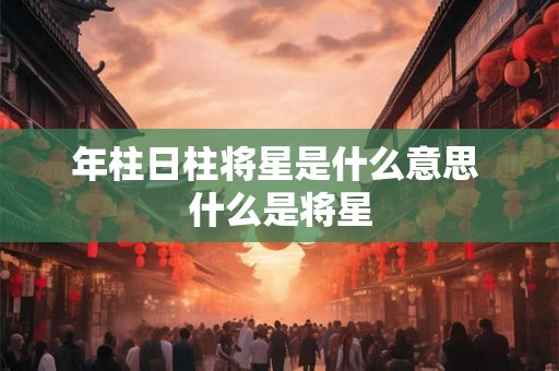 年柱日柱将星是什么意思 什么是将星