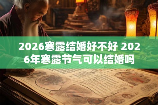 2026寒露结婚好不好 2026年寒露节气可以结婚吗