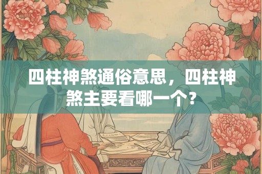 四柱神煞通俗意思,四柱神煞主要看哪一个? 四柱神煞通俗意思,四柱神煞主要看哪一个?