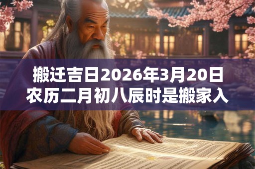 搬迁吉日2026年3月20日农历二月初八辰时是搬家入宅好时辰