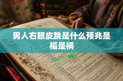 男人右眼皮跳是什么预兆是福是祸