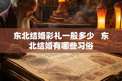 东北结婚彩礼一般多少   东北结婚有哪些习俗