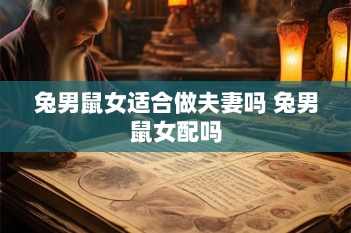 兔男鼠女适合做夫妻吗 兔男鼠女配吗