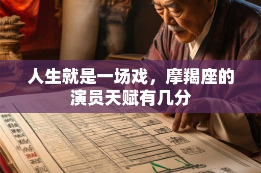 人生就是一场戏,摩羯座的演员天赋有几分 人生就是一场戏,摩羯座的演员天赋有几分