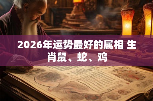 2026年运势最好的属相 生肖鼠、蛇、鸡 2026年运势最好的属相 生肖鼠、蛇、鸡