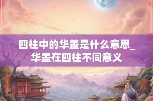 四柱中的华盖是什么意思_华盖在四柱不同意义
