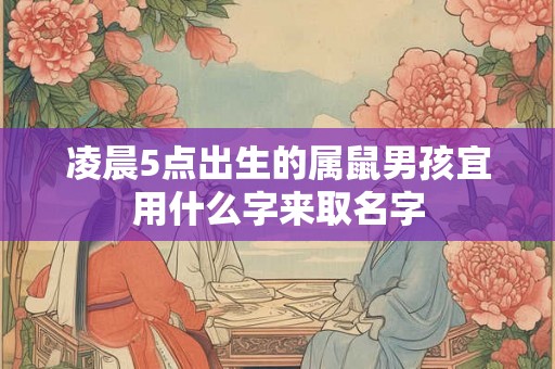 凌晨5点出生的属鼠男孩宜用什么字来取名字