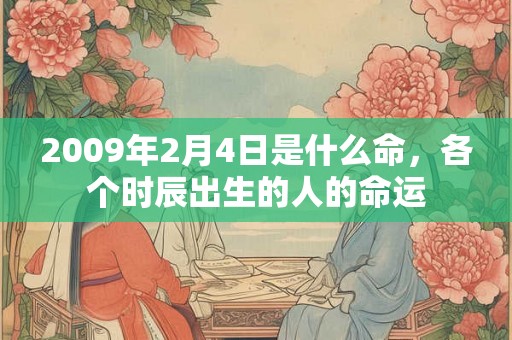 2009年2月4日是什么命，各个时辰出生的人的命运