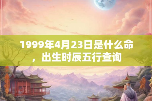 1999年4月23日是什么命，出生时辰五行查询
