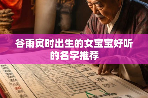 谷雨寅时出生的女宝宝好听的名字推荐