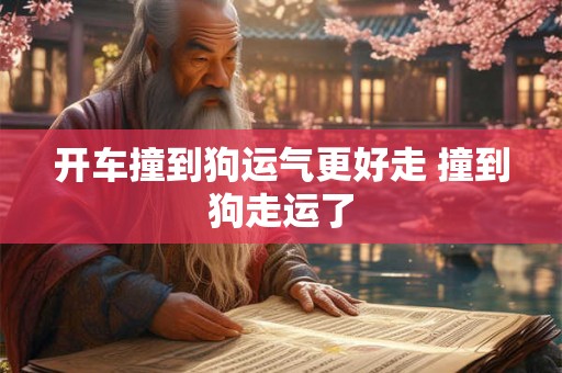 开车撞到狗运气更好走 撞到狗走运了