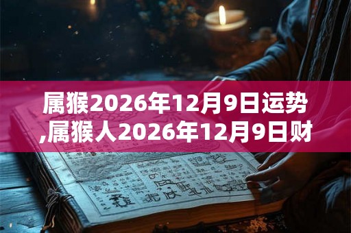 属猴2026年12月9日运势,属猴人2026年12月9日财运,生肖猴2026年12月9日运势