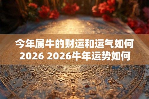 今年属牛的财运和运气如何2026 2026牛年运势如何 今年属牛的财运和运气如何2026 2026牛年运势如何