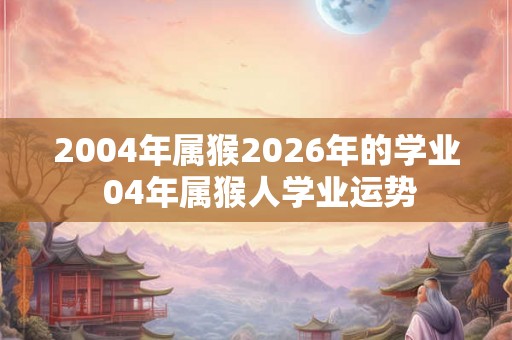 2004年属猴2026年的学业 04年属猴人学业运势 2004年属猴2026年的学业 04年属猴人学业运势