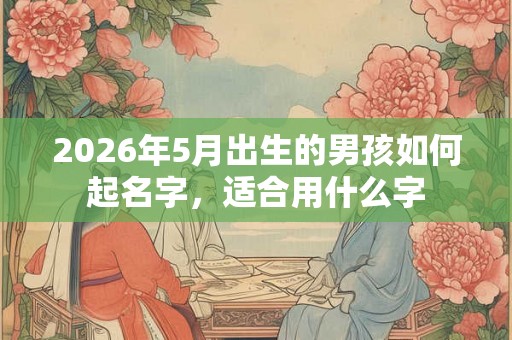 2026年5月出生的男孩如何起名字，适合用什么字