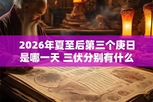 2026年夏至后第三个庚日是哪一天 三伏分别有什么特点