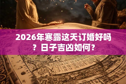 2026年寒露这天订婚好吗?日子吉凶如何? 2026年寒露这天订婚好吗?日子吉凶如何?