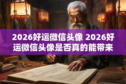 2026好运微信头像 2026好运微信头像是否真的能带来好运